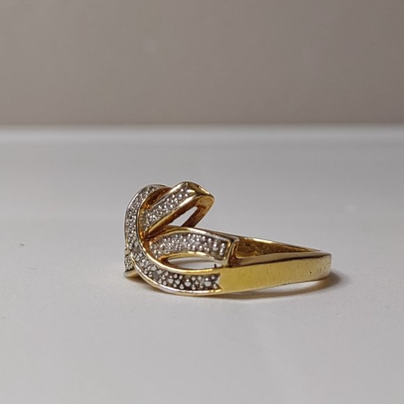 Cute Gold Tone Ring Size 9.75 - Picture 2 of 13